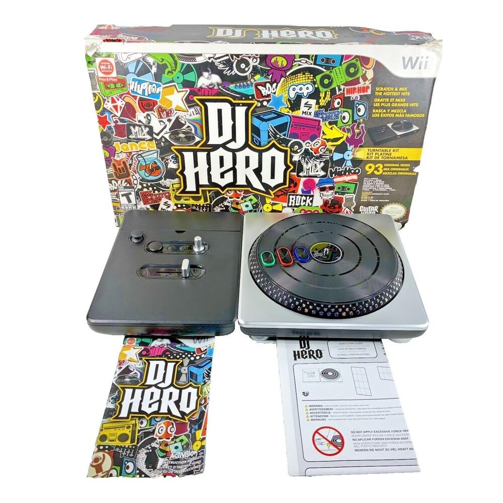 DJ Hero Turntable Nintendo Wii Activision Original Box Tested